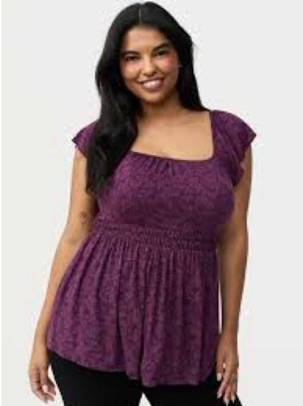 Torrid size 0 Purple floral babydoll top